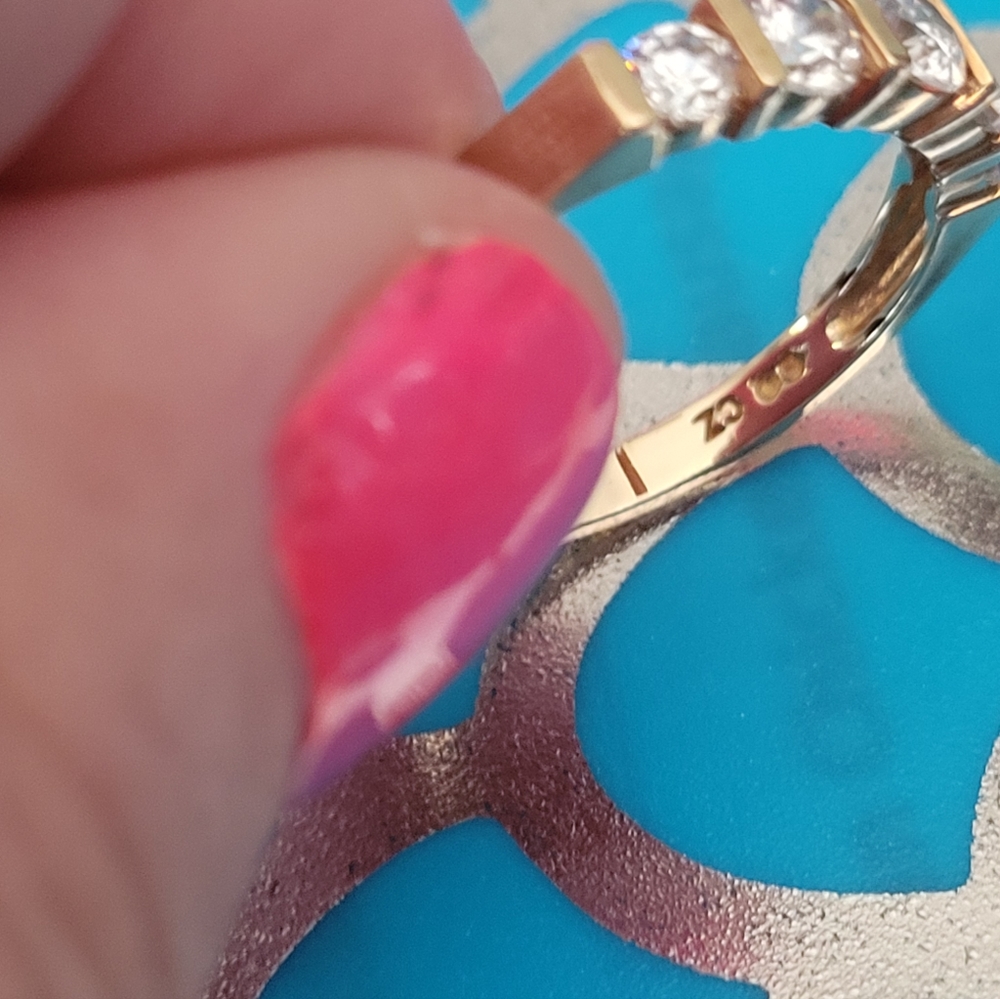 Bridal set 14k solid gold diamonique rings Nwot - Picture 7 of 17